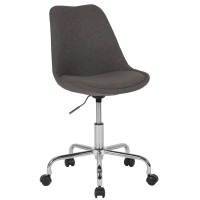 Flash Furniture CH-152783-DKGY-GG Aurora Series Mid-Back Dark Gray Fabric Task Chair with Pneumatic Lift and Chrome Base 